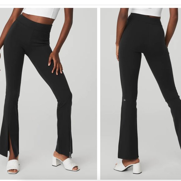 ALO Yoga Pants - ALO YOGA Black AIRBRUSH 7/8 HIGH WAIST FLUTTER LEGGINGS XXS